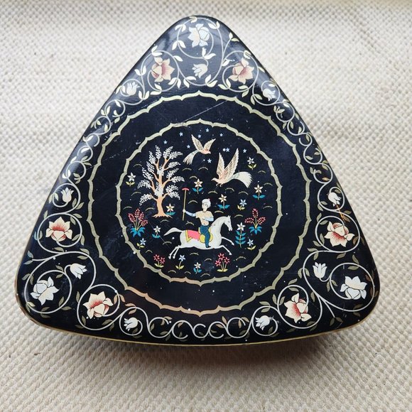 Peek Frean & Co. Other - Royal Monogram Horse Rider Triangular Biscuit Tin Box Peek Frean London England